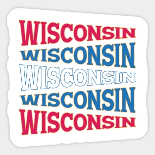 TEXT ART USA WISCONSIN Sticker